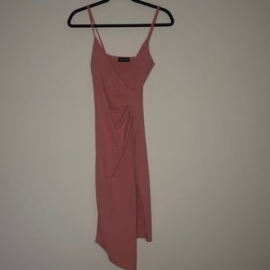 High slit pink dress